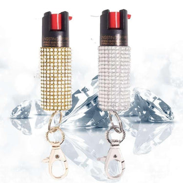 defense divas bling and sting rhinestone pepper sprays gold silver diamond defense
